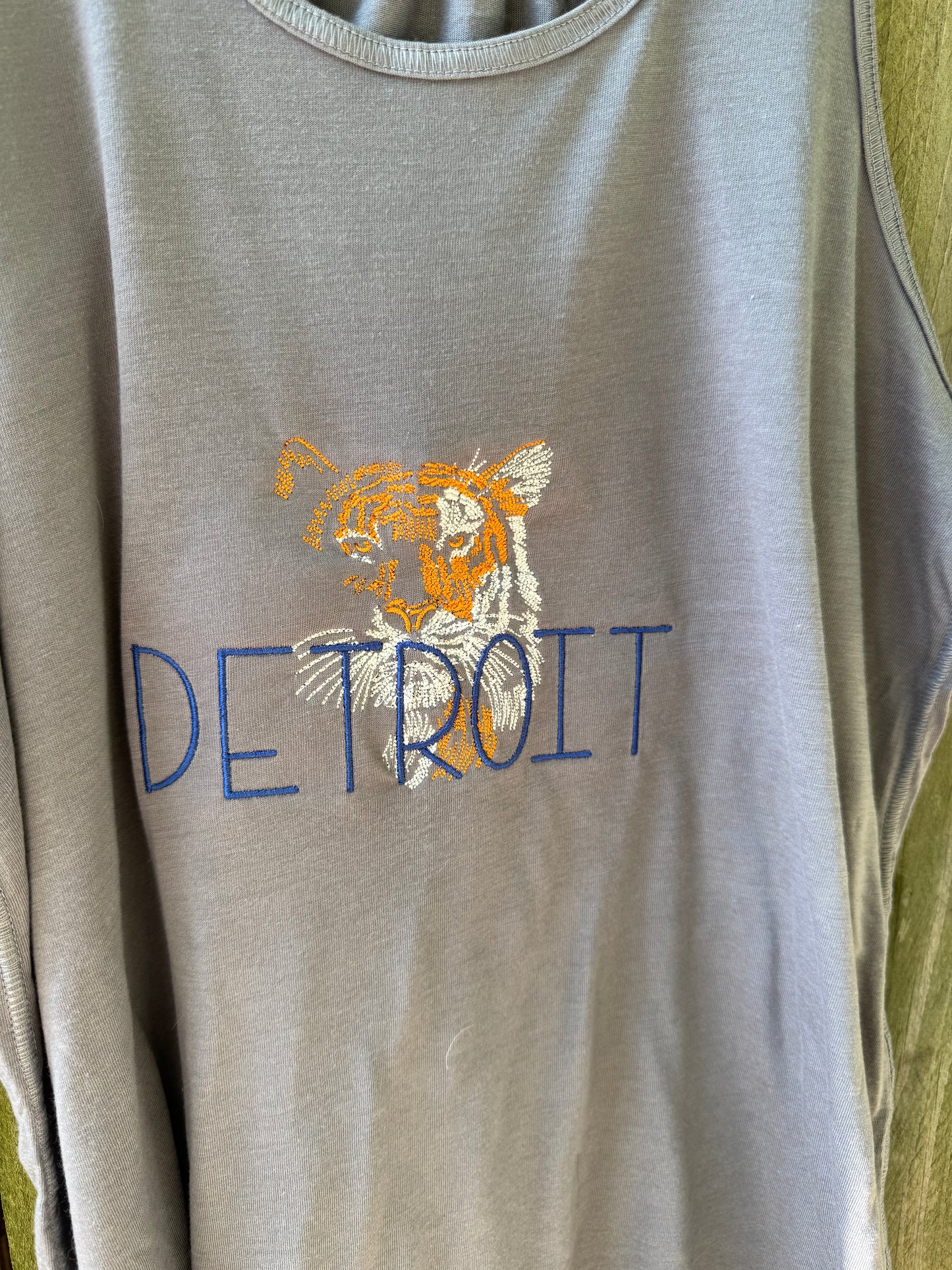 Embroidered DETROIT Tiger Racerback Tank